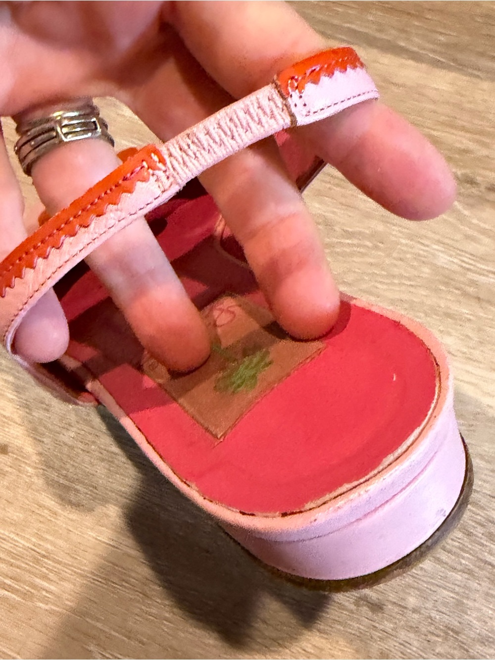 Vintage Lilly Pulitzer Pink Slingback Mules with Red Floral Accent 🩷 - Picture 9 of 16